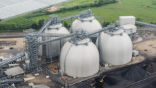 Biomass domes at Drax Power Station. Image: Drax